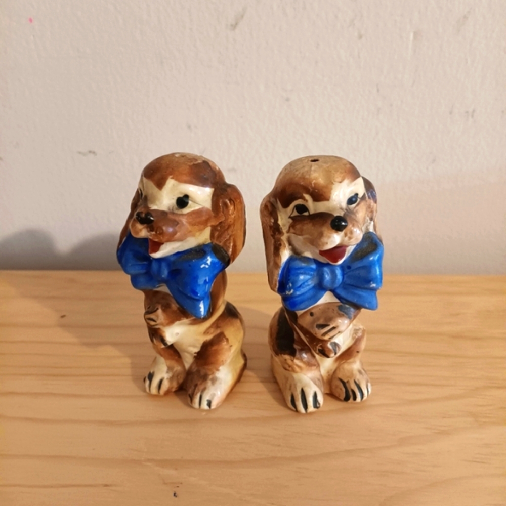 Vintage Dog Salt And Pepper Shakers